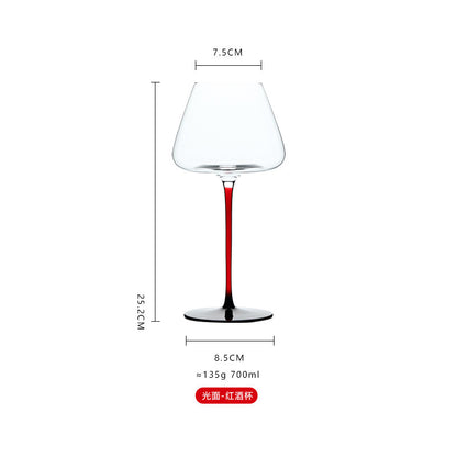 Light luxury burgundy red wine glasses home black and red bow tie crystal glass big belly goblet champagne glasses barware wholesale
