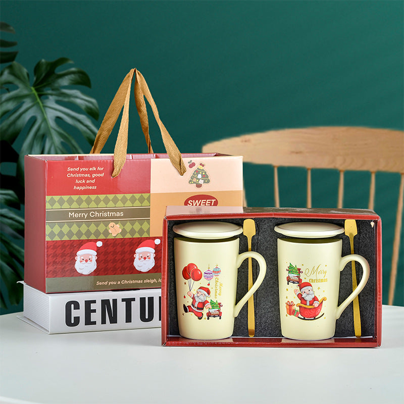 Souvenirs, ceramic pair cup set, wedding return gift, full moon gift, opening gift, business couple cup can be printed with logo