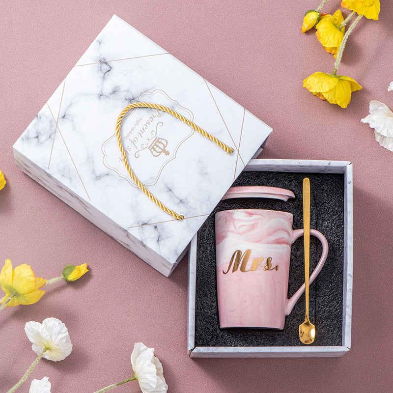 Souvenirs, ceramic pair cup set, wedding return gift, full moon gift, opening gift, business couple cup can be printed with logo