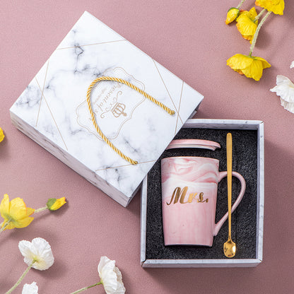 Souvenirs, ceramic pair cup set, wedding return gift, full moon gift, opening gift, business couple cup can be printed with logo