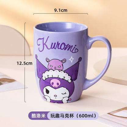 Sanrio ceramic mug, large capacity kulomi guhua cup, water cup, couple cup, high-value cup wholesale dropshipping