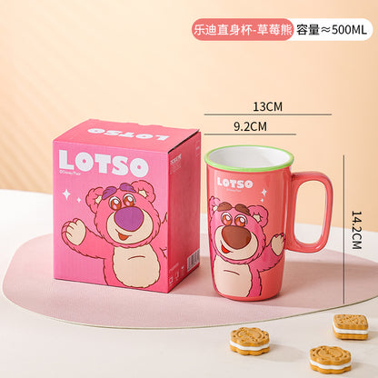 Disney large-capacity mug Stitch Milk Cup for home use, high-value cup, cartoon office water cup