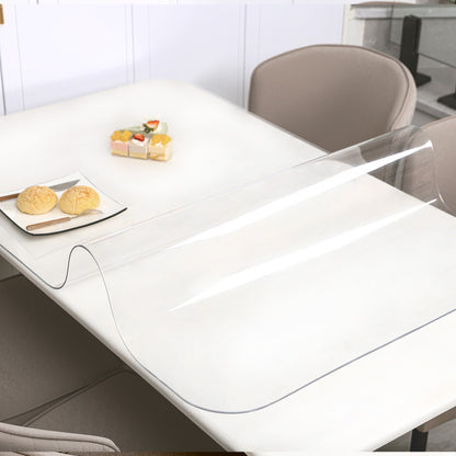 Desktop Soft Glass Tablecloth Waterproof And Oil-proof Non-washable Anti-scalding Table Mat PVC Table Mat Transparent Coffee Table Mat Crystal Plate