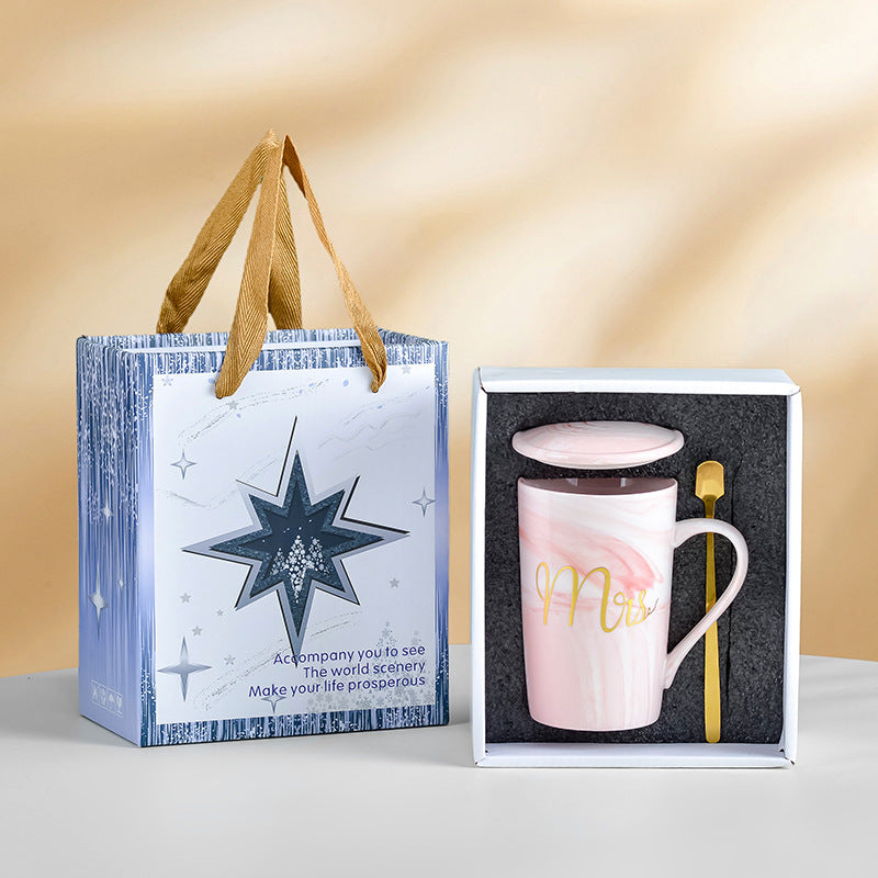 Souvenirs, ceramic pair cup set, wedding return gift, full moon gift, opening gift, business couple cup can be printed with logo