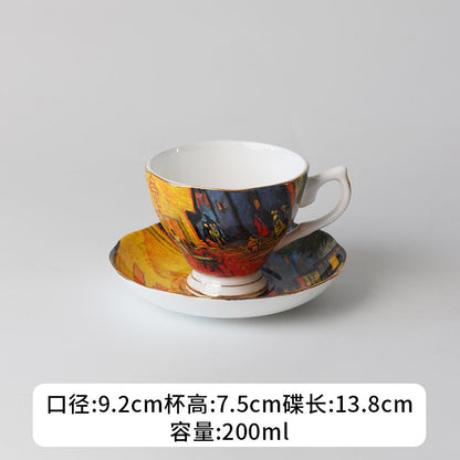 Cross-border European bone china coffee cup set, English afternoon tea set, personalized creative ceramic teacup latte cup
