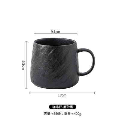 Simple rock pattern home couple mug ceramic mug large capacity drinking cup niche boy water cup teacup