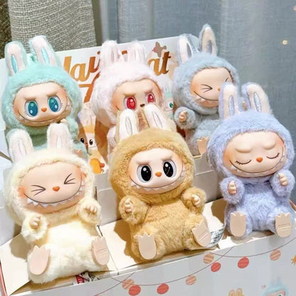 Spot Rabu cloth generation vinyl doll doll doll keychain blind box LABUBU sitting party plush sound