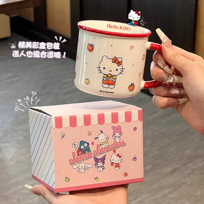 Sanrio mug kulomi genuine ceramic mug girls home breakfast milk mug cartoon cute drinking cup