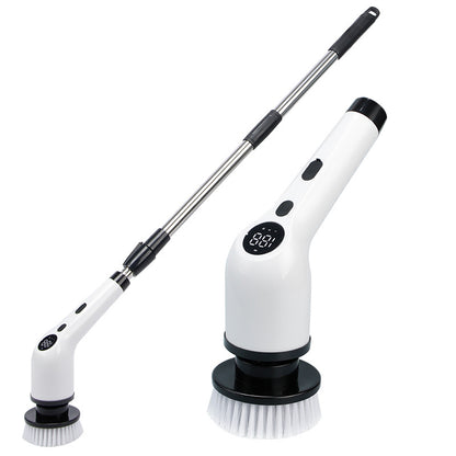 Eight-in-one Cleaning Brush Long Handle Retractable LCD Digital Display Kitchen Bathroom Electric Cleaning Brush Electric Mop