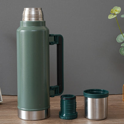 Foreign trade hand-in-hand lifting straw ice master cup cold milk cup 304 stainless steel beer mug outdoor sports kettle