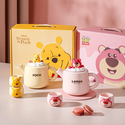 Disney Winnie the Pooh Tea Set Cute Bubble Tea Afternoon Tea Souvenir New High Temperature Resistant Filter Teapot