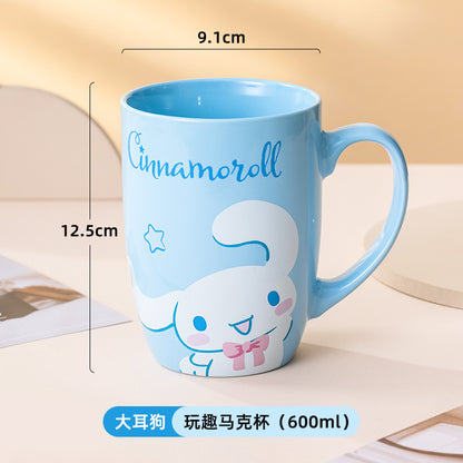 Sanrio ceramic mug, large capacity kulomi guhua cup, water cup, couple cup, high-value cup wholesale dropshipping