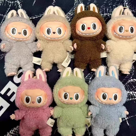 Spot Rabu cloth generation vinyl doll doll doll keychain blind box LABUBU sitting party plush sound