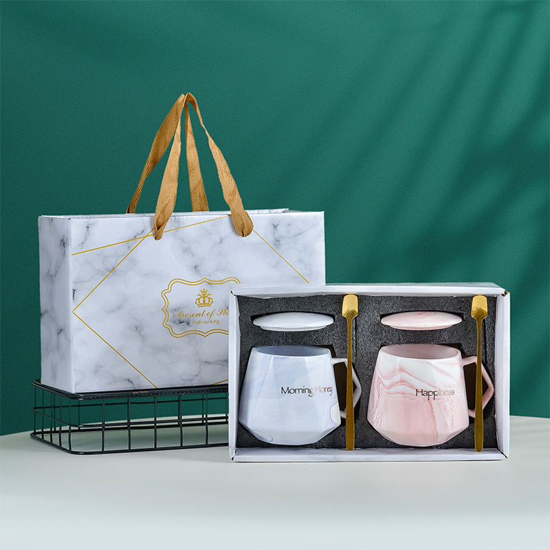 Souvenirs, ceramic pair cup set, wedding return gift, full moon gift, opening gift, business couple cup can be printed with logo